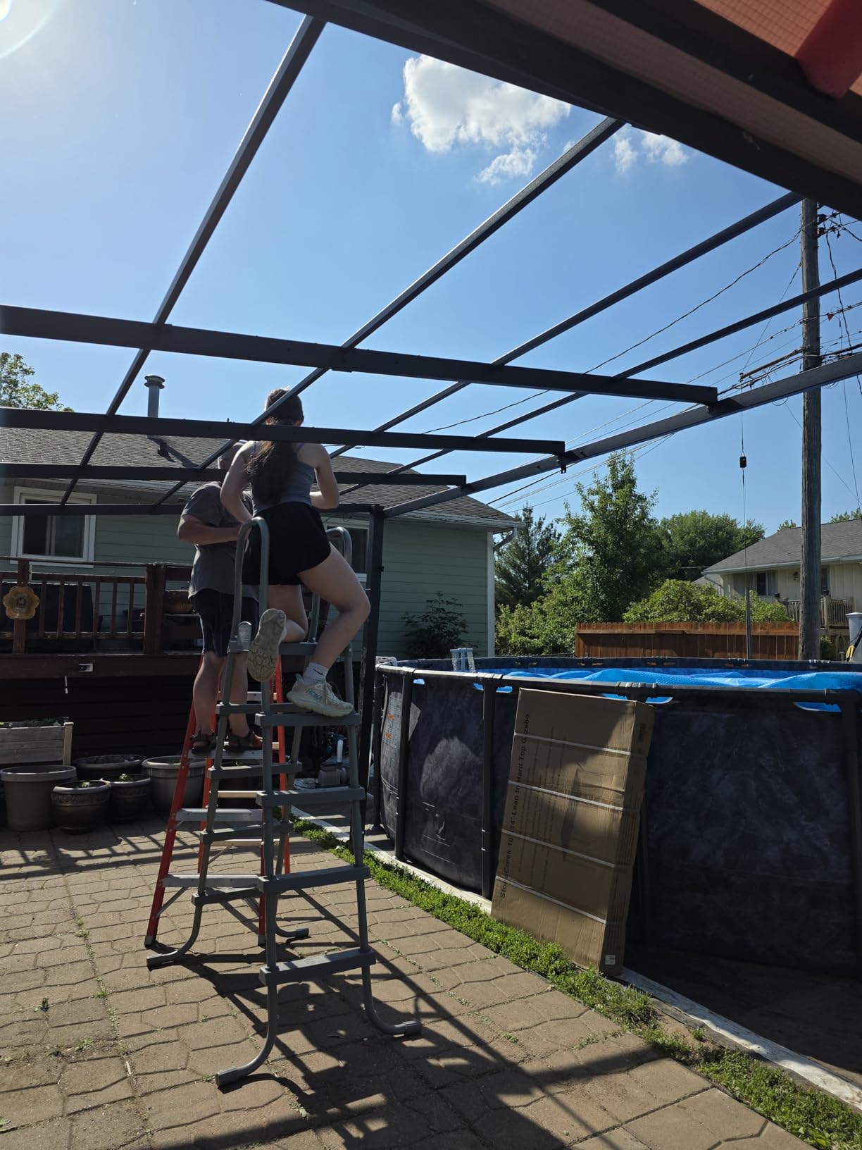 Covered Outdoor Grill Gazebo 6x12 with Side Shelf and Bottle Opener, Black customer photo 2