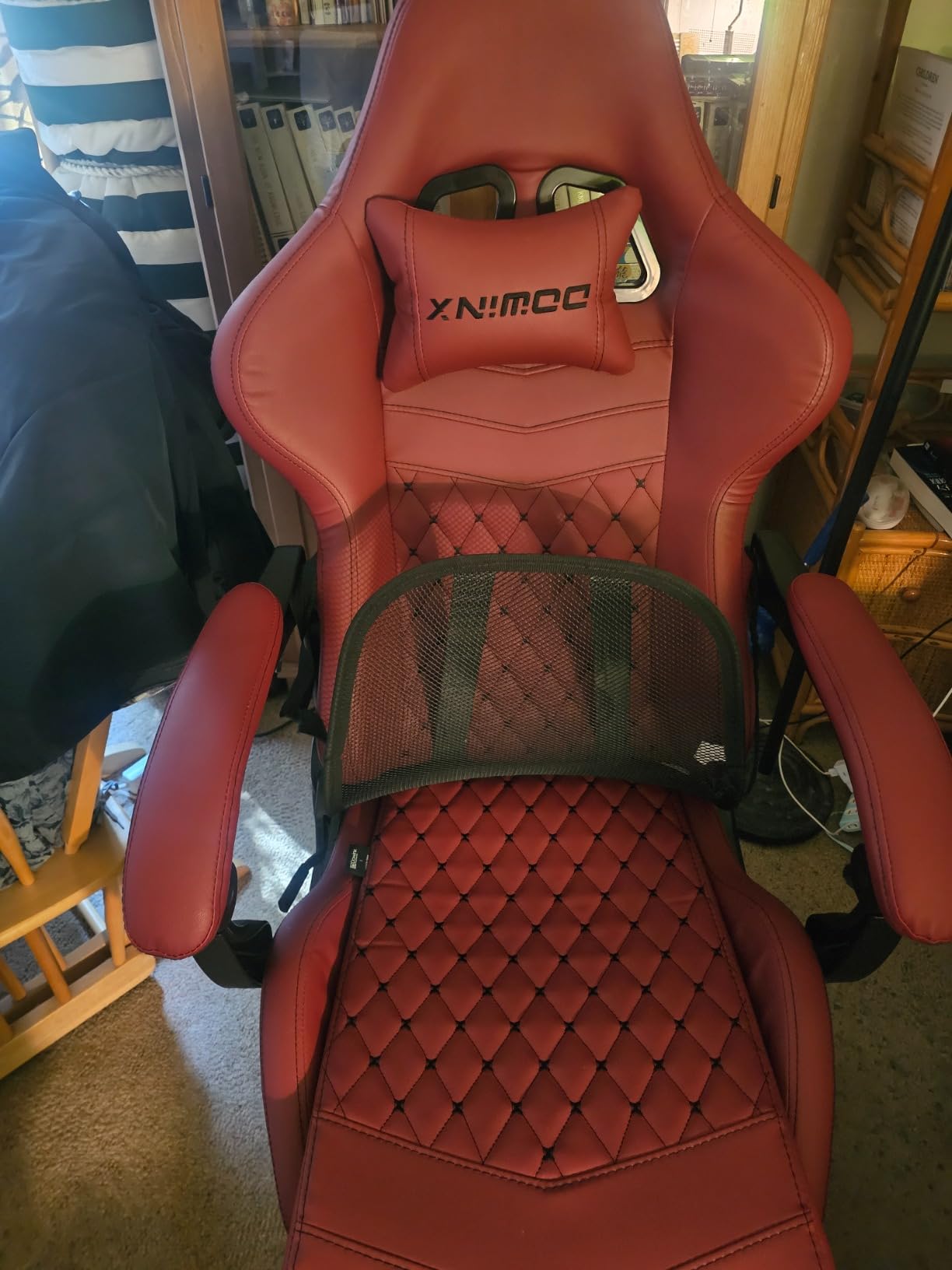 Dowinx Big & Tall Vintage Gaming Chair for Adults, 400 lb Capacity Heavy Duty Ergonomic Computer Chair with Massage Lumbar, Footrest & Easy Side Recline, Black customer photo 2