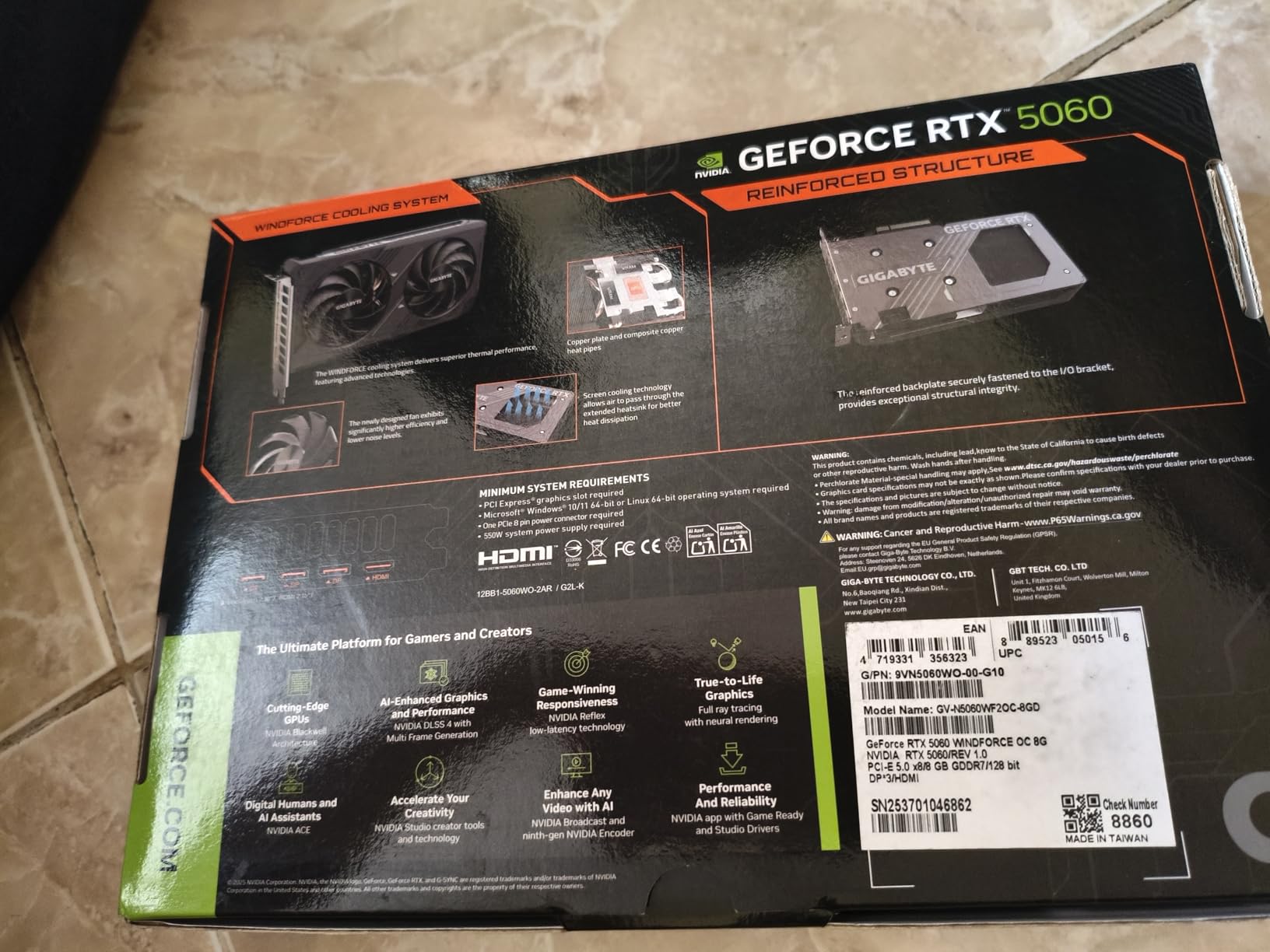 GIGABYTE RTX 5060 WINDFORCE OC customer photo 1