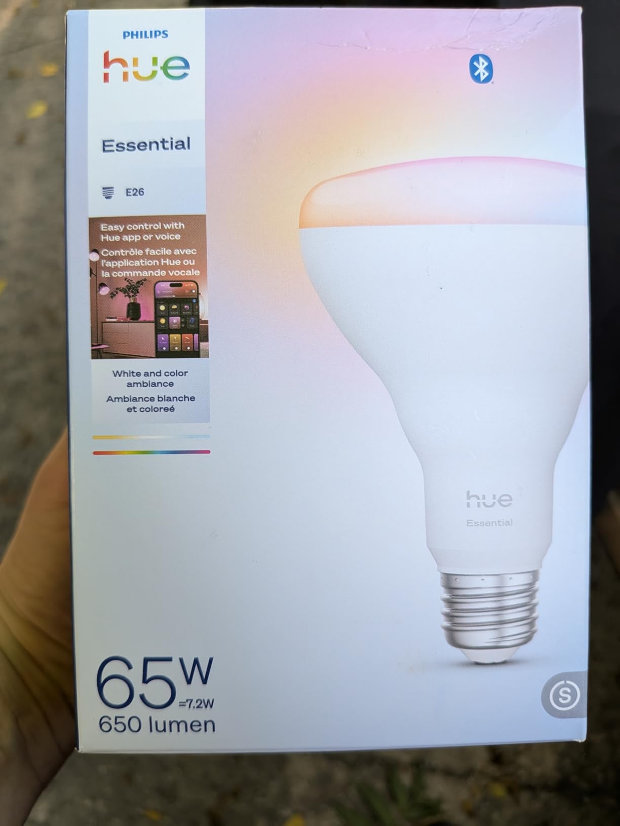 PHILIPS Hue Essential Smart LED BR30 Bulb 2-Pack, White and Color Ambiance, E26, 7.2W, 2200K-6500K, 650 Lumens, Dimmable LED Bulbs, Works with Alexa, Google Assistant, Apple Home customer photo 1