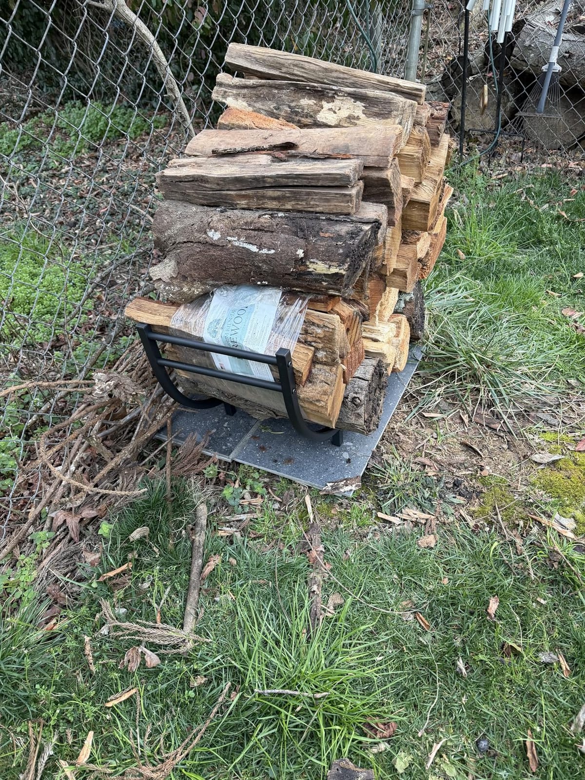facka 40 Inch Firewood Rack Outdoor with Cover, Metal Wood Rack customer photo 1