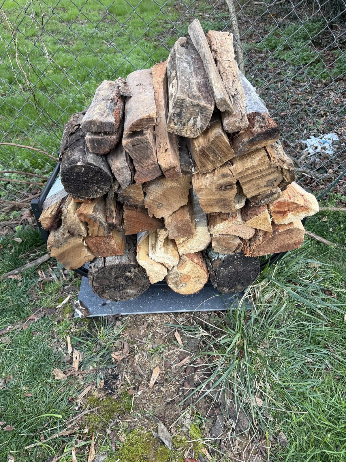facka 40 Inch Firewood Rack Outdoor with Cover, Metal Wood Rack customer photo 2