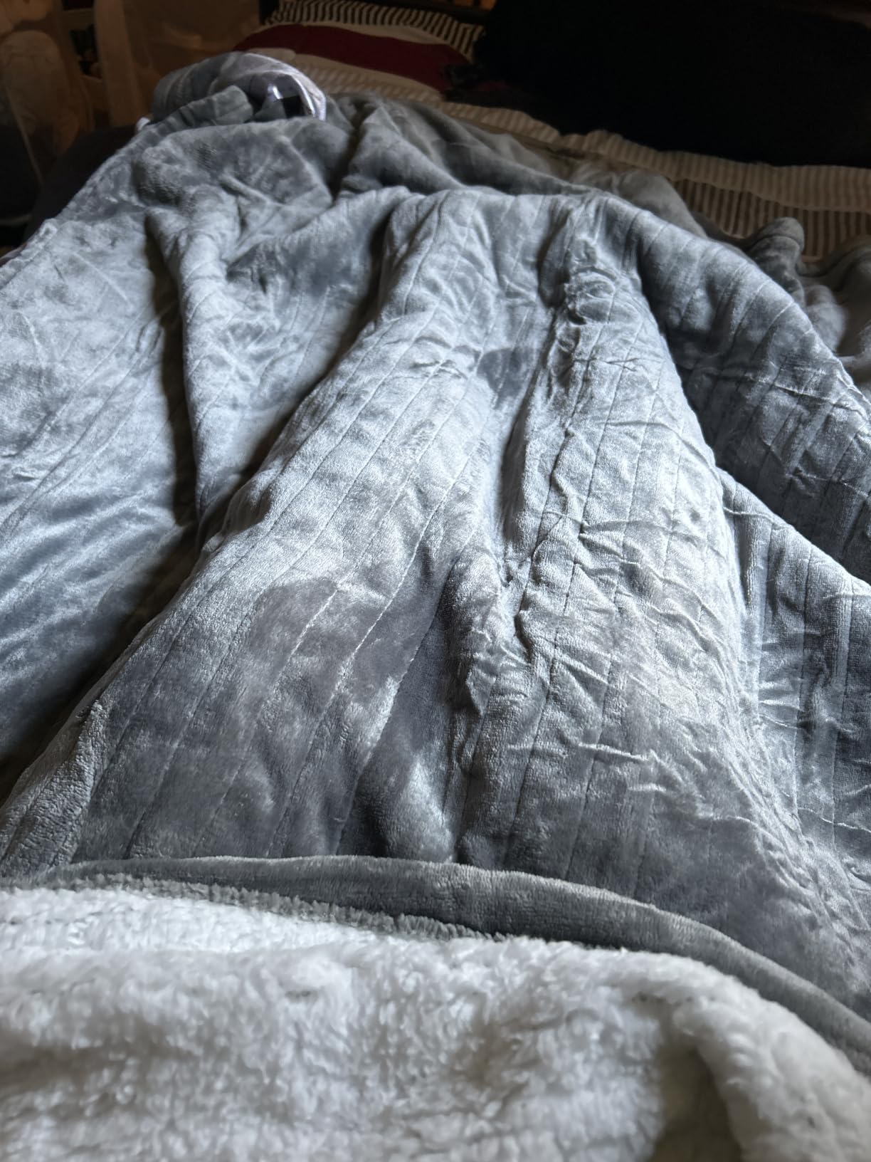 Bedsure Heated Blanket Full Size, Soft Electric Blanket with Preheat, Grey customer photo 1