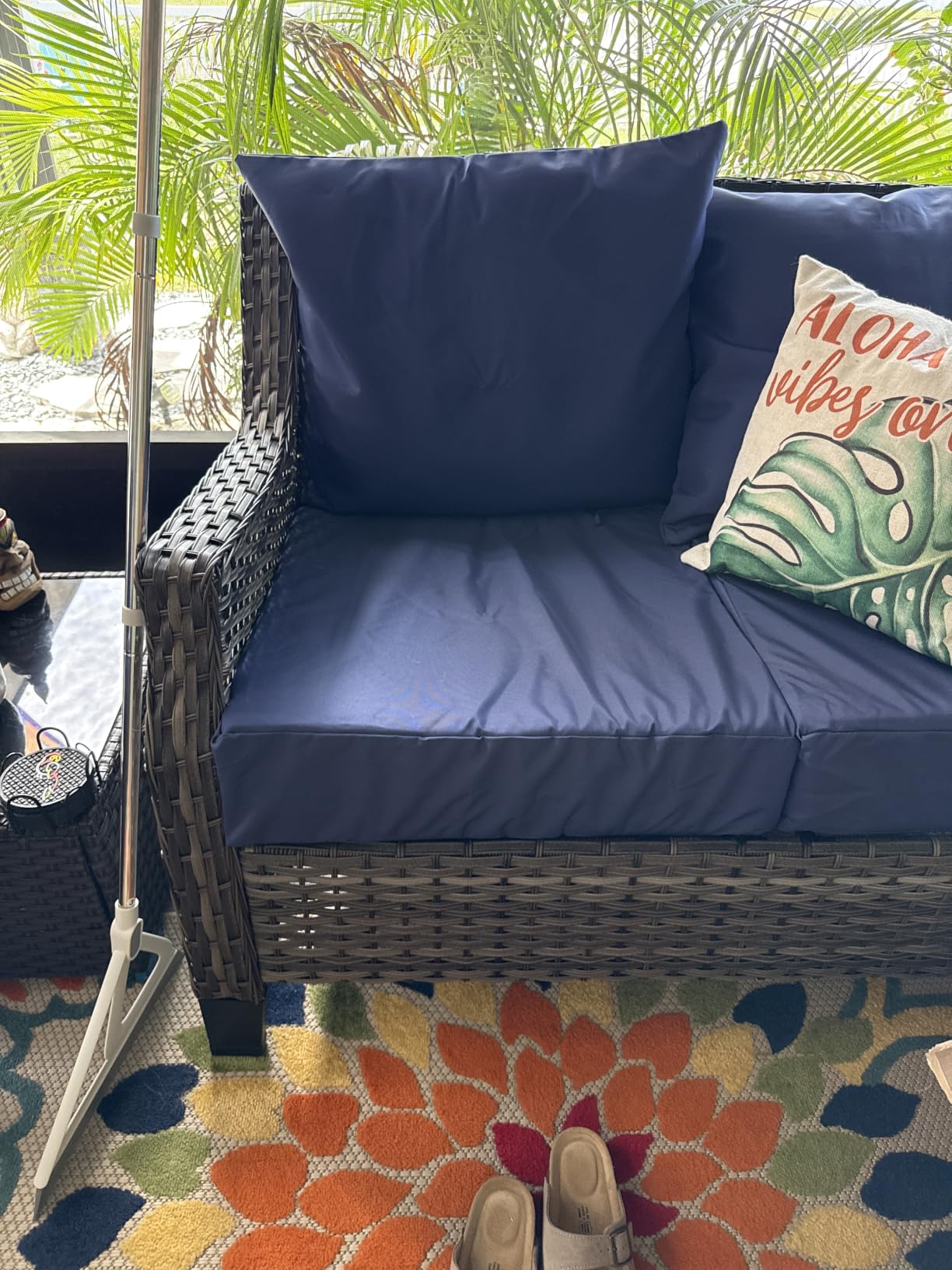 Outdoor Deep Seat Cushion Set, 24x24 Inch, Navy Blue, Set of 4 customer photo 1