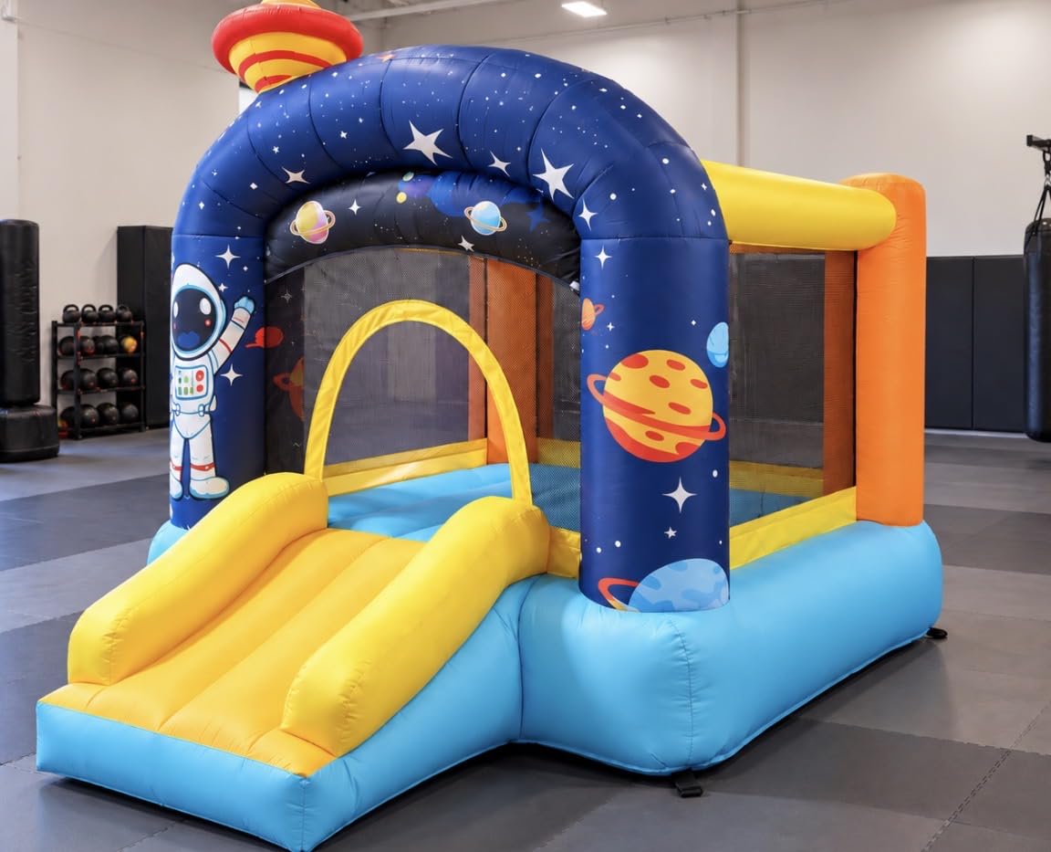 Inflatable Small Bounce House for Kids, Space Theme Toddler Jump House customer photo 1