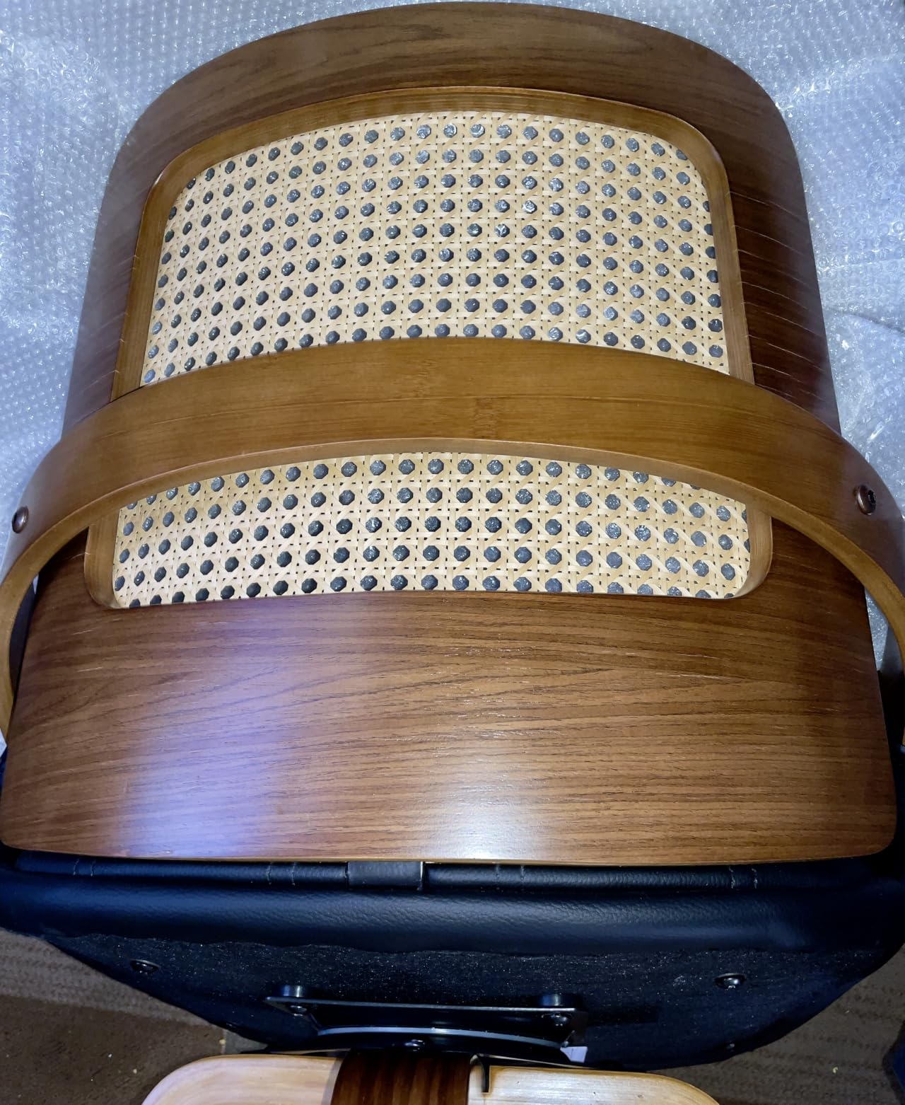 Mid Century Modern Rattan Desk Chair, Floor Protective Silent Casters customer photo 1