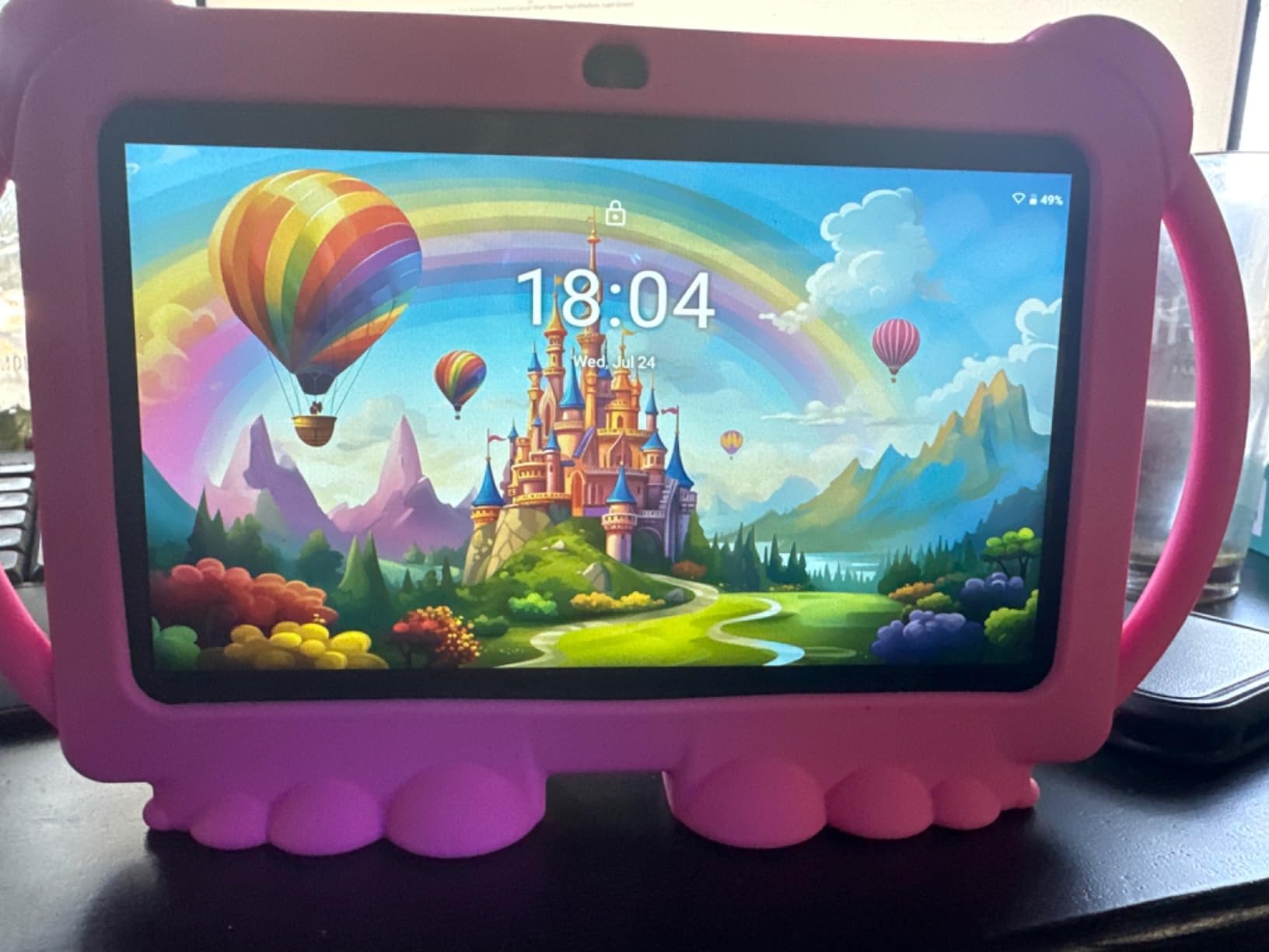 Kids Tablet 7 inch, Android Tablet for Kids with Shockproof Case, Green customer photo 1