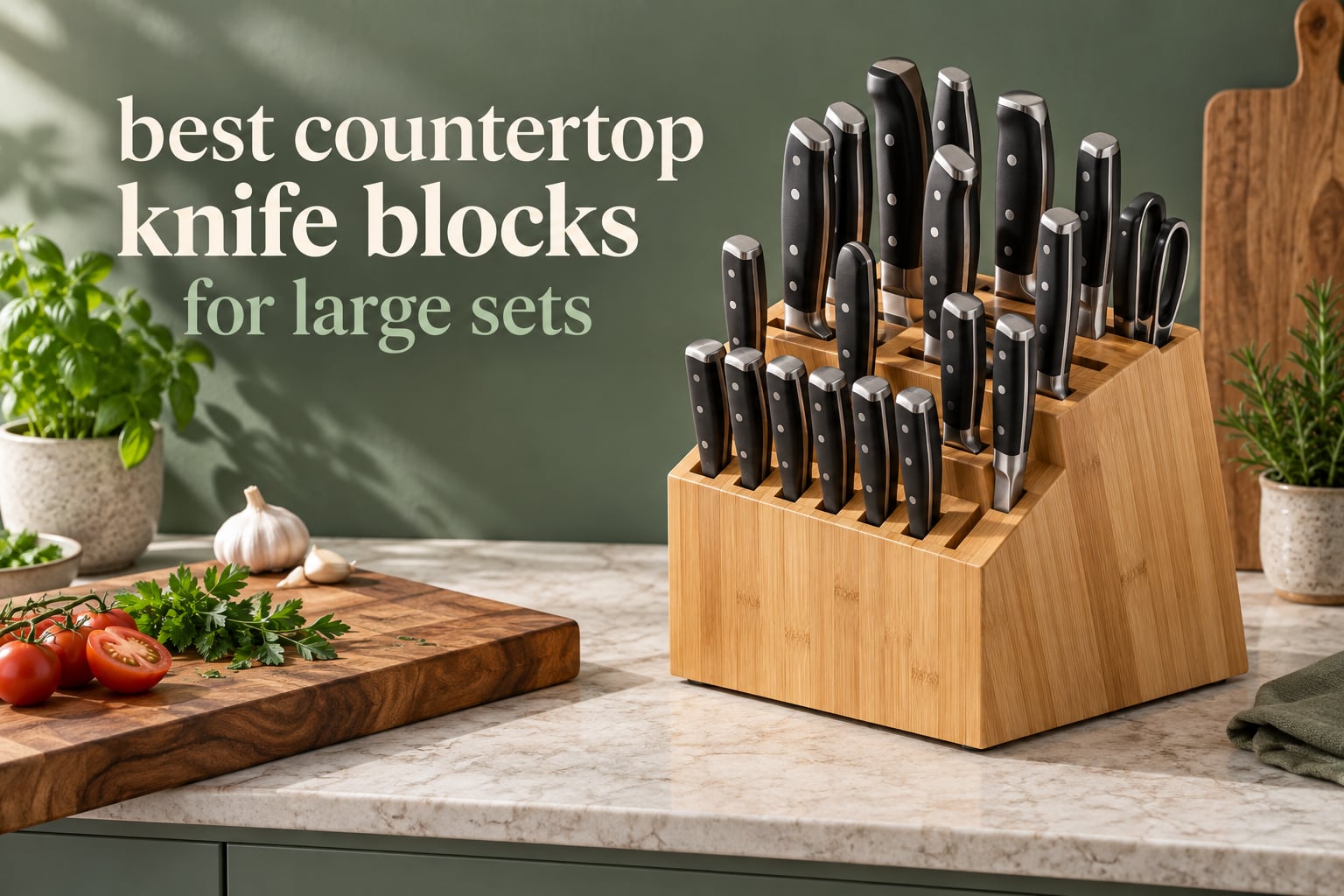 best countertop knife blocks for large sets